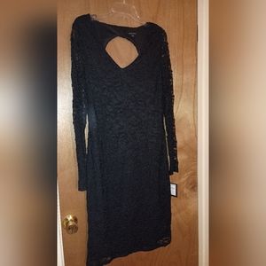 Marina Black Long Sleeve Lace Dress size 16